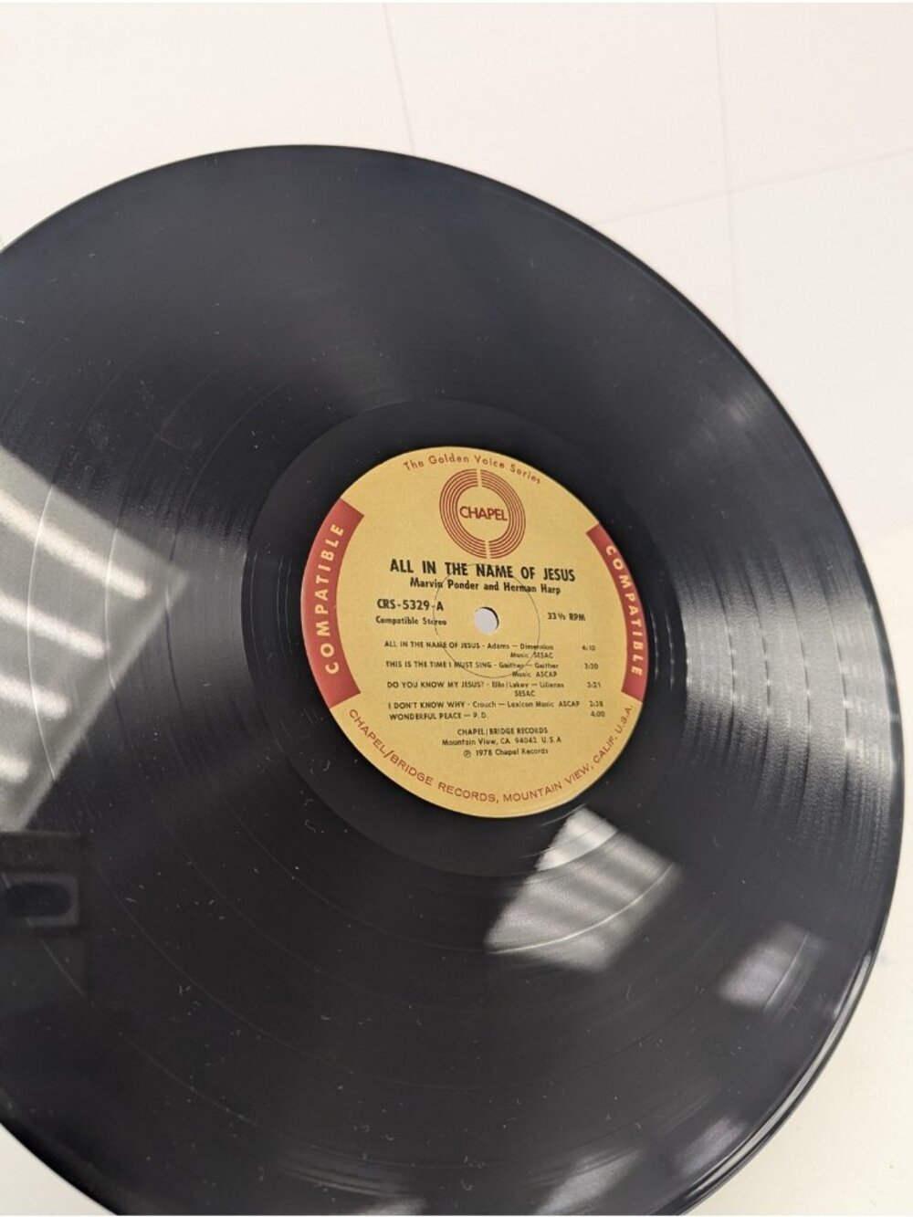 All In The Name Of Jesus S-5329 Ponder And Harp Chapel Records Vinyl Golden - Picture 8 of 14
